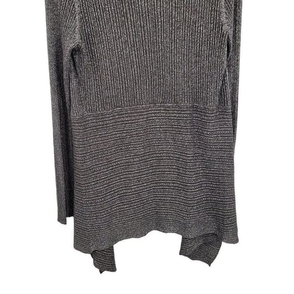 Belldini Cardigan Sweater Brown Sparkle Open Waterfall Long Sleeve Duster M - Picture 8 of 11